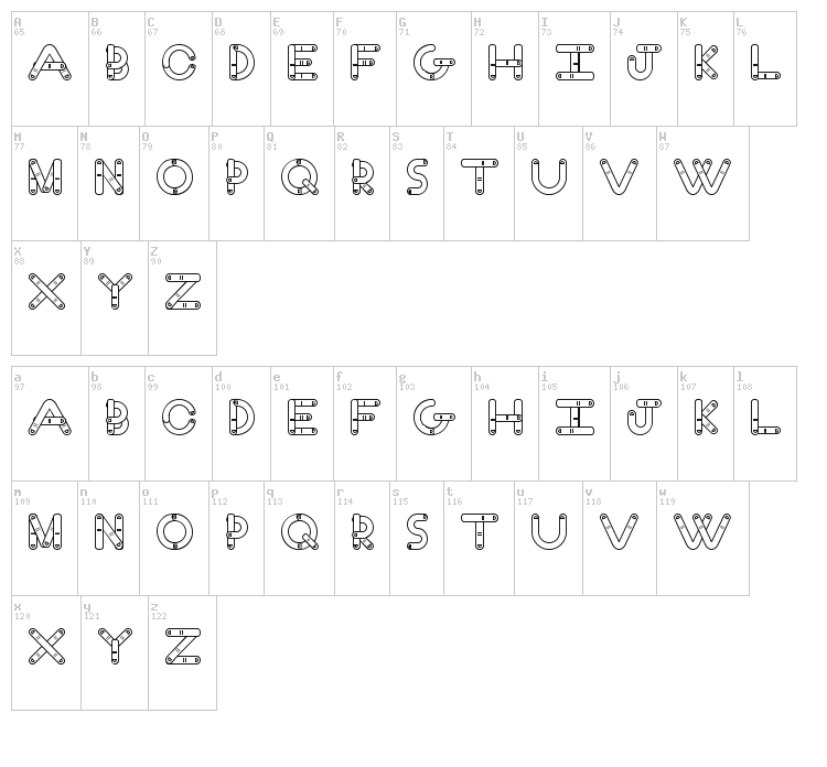 Finger font map
